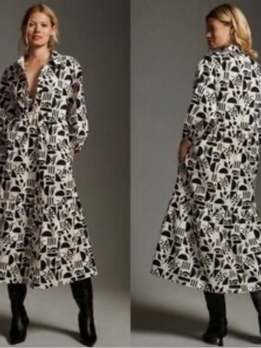 Anthropologie Maeve Women's The Bettina Tiered Shirt Dress Size XS cotton